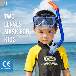 Máscara de Buceo AROPEC con Marco, Lente de Vidrio Templado Antivaho, Protección UV, Correa de Silicona Ajustable para Snorkel, Deportes Acuáticos, Niños - Product Image 2