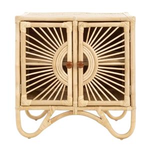 Factory Price Antique Style Rattan Doll Cabinet for Kids Wholesale Handmade <b>Miniature</b> Wardrobe Kids Toy Storage - Product Image 2