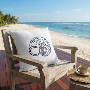 Housse de coussin carrée en coton blanc à volants, brodée sur mesure, amovible et lavable, pour siège, vente en gros - Product Image 1