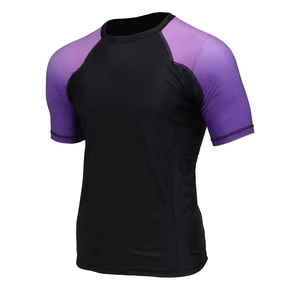 <b>Men</b> Half Sleeve Rash Guard Breathable Quick Dry Stretch Fitness Rash Guard Swim Wear <b>Swimming</b> BJJ Rash Guard - Product Image 6
