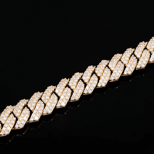 Pulsera de Plata de Ley S925 con Moissanita Redonda de Corte Brillante, Chapada en Rodio, Estilo Hip Hop Punk de Lujo para Hombre - Product Image 2