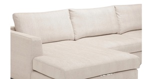 CANAPÉ SECTIONNEL 2 PIÈCES AVEC CHAISE FACE À LA MAIN GAUCHE Canapé Cloud de salon avec pouf en tissu de lin Lounge Moudlar Chaise - Product Image 3