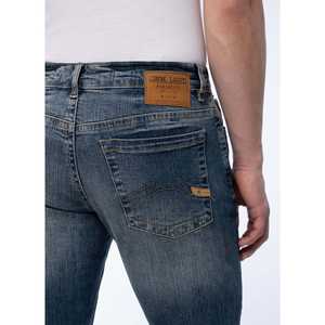 OEM/ODM Custom Mid-Rise Slim Straight Jeans para hombres Negro Wash Sutil Fade Vintage Print Pure Cotton Everyday Pocket Streetwear - Product Image 1