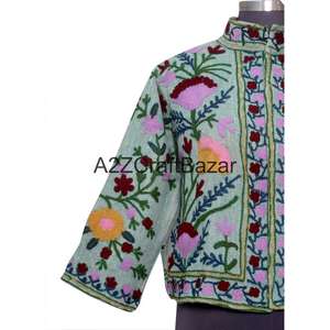 เสื้อแจ็คเก็ต TNT ขายส่ง ปักลายดอกไม้ด้วยมือ แต่งระบาย คอวี ผ้าฝ้าย สวมใส่สบาย สำหรับฤดูหนาวและฤดูใบไม้ผลิ เหมาะสำหรับงานปาร์ตี้ - Product Image 2