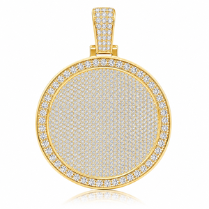 Men's Hip Hop Jewelry Custom Iced Round Medallion Pendant Necklace 925 Silver Gold Plated Moissanite Diamond <b>Prom</b> Party Occasion - Product Image 1