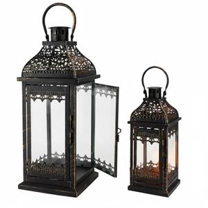 Lanterne à bougie en métal de style classique, noire, décorative, à suspendre, pour décoration intérieure et extérieure, mariages et fêtes - Product Image 6