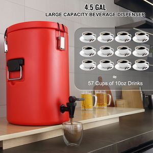 Dispenser per Bevande Isolato in Acciaio Inox da 4,5 Galloni con Capacità di 8L e Rubinetto Termico per Servire Bevande Calde - Product Image 2
