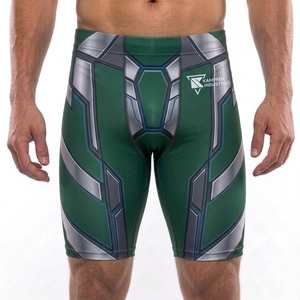 Breathable Moisture Wicking Athletic Training Gym Wear Polyester/Nylon Fabric <b>Mens</b> Solid Casual <b>Compression</b> <b>Shorts</b> - Product Image 1