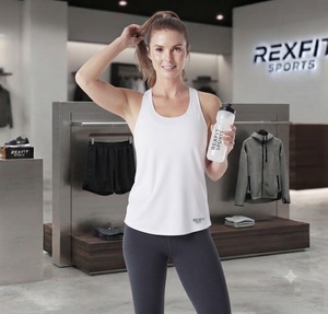 REXFITSPORTS 2026 Camiseta Deportiva Personalizada con Logotipo para Mujer, Transpirable, Sin Mangas, para Gimnasio, Fitness, Yoga, Entrenamiento, Running, Venta al Por Mayor - Product Image 3