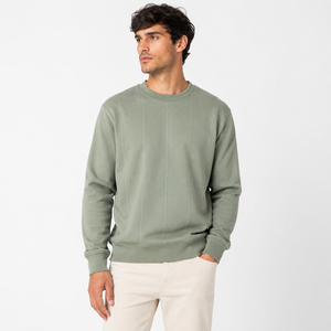 Sudadera Básica Premium para Hombre, Bordada, Lavado Ácido, Cuello Redondo, Corte Holgado, Estilo Urbano, Cómoda, Hip Hop - Product Image 1
