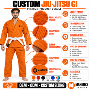 Kimono de Jiu-Jitsu Brésilien (BJJ) en tissu doré pour hommes et femmes, léger, pré-rétréci, pour entraînement et compétition IBJJF. - Product Image 6