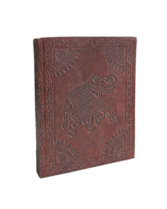 Handmade Genuine Leather Journal with Elephant Embossed Cover | Vintage Leather <b>Diary</b> <b>Notebook</b> | Refillable Writing Journal - Product Image 5