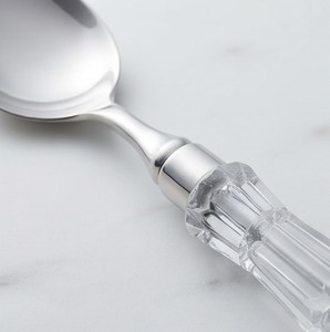 Ensemble de couverts élégants en acier inoxydable avec poignée en cristal, finition miroir, passe au lave-vaisselle, idéal pour les tables de mariage - Product Image 3