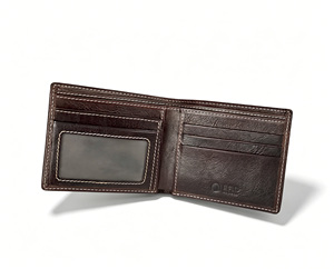 [In stock] [Retail Price] Castello Men's Bi-fold RFID Wallet Genuine Cowhide Vegetable <b>Tanned</b> Leather Black <b>Brown</b> - Product Image 6