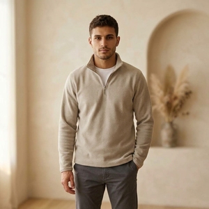 Vente en gros de sweat-shirts pour hommes en coton 100% tricoté, respirants, thermiques, à col rond, à manches longues, pour l'hiver - Product Image 3