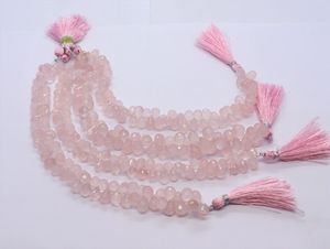Cuarzo Rosa Natural Facetado en Forma de Lágrima, Briolette de 8 Pulgadas, Tamaño 5x7 MM, Gema de Cuarzo Rosa Briolette por Mayorista - Product Image 6