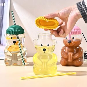 Bicchiere in Vetro Borosilicato Resistente al Calore da 20 OZ, Design Orsetto Verde, 1 Pezzo, per Succhi e Bevande Fredde - Product Image 5