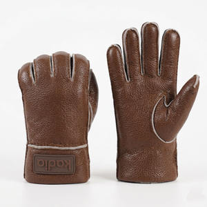Guantes de Piel de Oveja con Textura Granulada Marrón Premium Kadia, Logotipo Personalizado, Guantes Cálidos de Invierno para Hombre |   Guantes Ecológicos Transpirables con Pantalla Táctil - Product Image 4