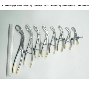 Juego de Pinzas para Huesos Verbrugge de Jamso Industries, 8 Piezas, Autocentrantes, Instrumentos Quirúrgicos Ortopédicos de Acero Inoxidable - Product Image 1