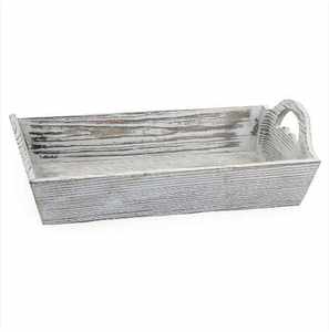 Plateau de service pour le petit-déjeuner en bois écologique fait main avec poignées, design rectangulaire - Product Image 6