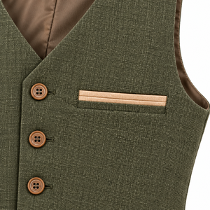 Ensemble uniforme scolaire vert olive pour garçons, chemise blanche, gilet, pantalon, cravate, tenue scolaire formelle pour étudiants - Product Image 3