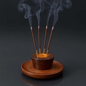 Wooden <b>Incense</b> <b>Stick</b> <b>Holder</b> with Ash Catcher Tray Round Multi <b>Stick</b> Burner Stand for Home Decor Meditation Yoga and Relaxation - Product Image 2