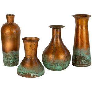 Handmade Copper Tabletop <b>Vase</b> With Bohemian Design And Patina Finish - Product Image 5