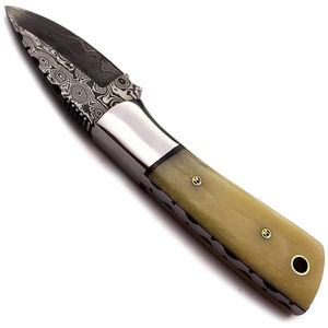 Cuchillo desollador de acero de Damasco con hoja duradera, herramienta de supervivencia para exteriores, cuchillo para desollar de acero de Damasco - Product Image 2