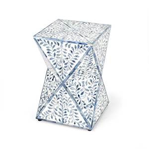 Mesa auxiliar hecha a mano con incrustaciones de hueso para una decoración elegante del dormitorio con almacenamiento decorativo y acabado de primera calidad. - Product Image 1