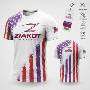 ZIAKOT industry New design Men's Custom 3D Pattern Design Black White Leopard Performance <b>T</b>-<b>Shirt</b> - Product Image 3