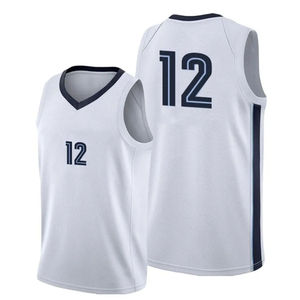 Maillot de basket personnalisé col en V sans manches, numéro 12, impression par sublimation, anti-humidité, unisexe, vêtements de sport pour adultes, service OEM - Product Image 5