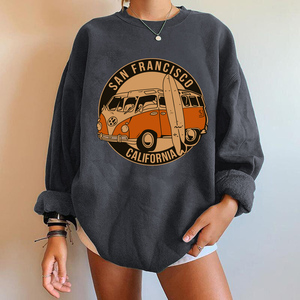 Women Graphic Sweatshirt Harajuku <b>Car</b> Print Pullover Casual Fashion Streetwear Ladies Sweatees Custom Logo OEM ODM Wholesale - Product Image 2