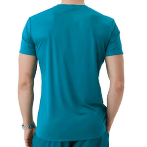 Conjunto de Camiseta y Pantalones Cortos para Hombre, Color Sólido, Estampado por Transferencia Térmica en la Parte Delantera, Manga Corta, 100% Algodón, Secado Rápido, Transpirable, Corte Regular, Casual - Product Image 5