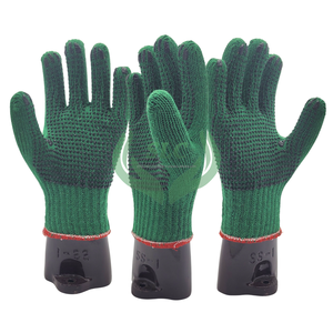 Guantes DE SEGURIDAD DE punteado de algodón verde bosque confiables Anti-impacto/antideslizante Uso industrial Ajuste perfecto Construcción de punto Eficiente - Product Image 1