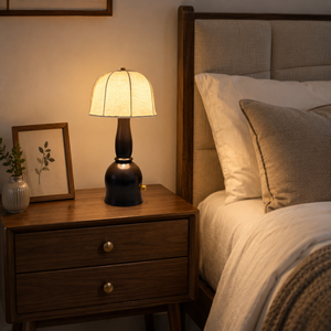 Vintage Rechargeable Wooden <b>Table</b> <b>Lamp</b> | 2600mAh Battery Fabric Shade Cordless LED Desk <b>Lamp</b> 10 Hours Runtime Premium Home Decor - Product Image 2