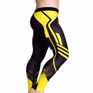 Leggings de compression pour hommes, respirants, en spandex/polyester, longueur intégrale, taille élastique, légers, ajustement compressif pour l'entraînement physique - Product Image 4