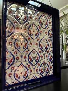 Plateau en émail imprimé motif bois élégant, version classique, pour cuisine et restaurant, par UO INDIA - Product Image 5