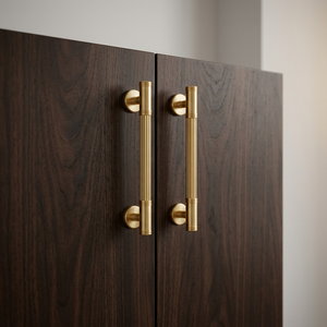 Poignée de porte en laiton brossé fantaisie, finition or non laqué, quincaillerie de cuisine durable, pour commode, armoire, maison, bureau - Product Image 1