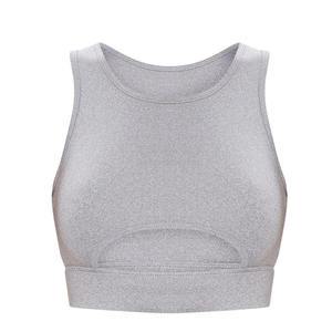 Soutien-gorge de sport dos nageur pour femme, couleur personnalisable, à découpes, col en U, sans couture, haut de yoga et d'entraînement, maintien élevé, respirant, couleur unie, devant haut - Product Image 5