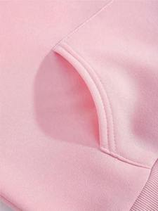 เสื้อฮู้ดผู้หญิงสีชมพูพิมพ์ลายหัวใจ แขนยาวลำลอง ผ้าฝ้าย ดีไซน์โลโก้ด้านหน้า เสื้อกันหนาวสำหรับฤดูใบไม้ร่วง - Product Image 5