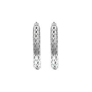 bohemian 925 sterling silver hoop <b>earrings</b> 18x22mm womens lightweight silver plated oval hoops anniversary gift fine jewelry - Product Image 2