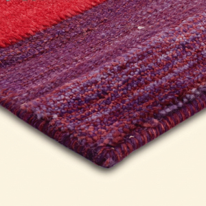 Alfombra DECORDEC Jewel Caravan Morada Multicolor Hecha a Mano de Lana, Ecológica, Antideslizante, con Diseño Tribal Geométrico a Rayas - Product Image 4