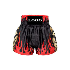 กางเกงมวยไทยผ้าคอตตอนโพลีเอสเตอร์พิมพ์ลายแบบซับลิเมชั่น ดีไซน์ล่าสุด ขายส่ง รับผลิตตามแบบ (OEM) ชุดศิลปะการต่อสู้สำหรับผู้ใหญ่ กางเกงสำหรับการต่อสู้ - Product Image 5