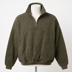 Sudadera Deportiva de Alto Rendimiento, 100% Algodón Felpa, Cuello Alto con Cierre de 1/4, Anti-Pilling, Transpirable, Ecológica, con Logotipo Frontal - Product Image 3