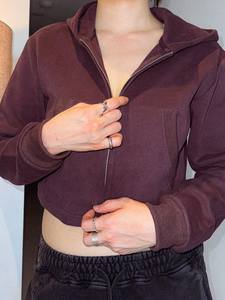 Sudadera con Capucha de Invierno para Mujer, Estilo Urbano, Vintage, Color Carbón, Mezcla de Algodón, ODM, con Logotipo Frontal - Product Image 4