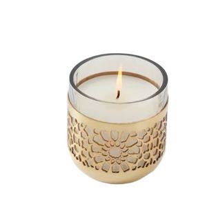 Portavelas geométrico de alambre negro, diseño tejido, para mesa, portavelas votivo, decoración moderna y rústica para el hogar - Product Image 1