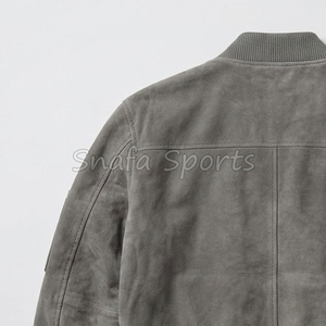 Veste en cuir pour homme de haute qualité avec logo personnalisé, tissu en toile, coupe-vent, respirante, design streetwear - Product Image 6