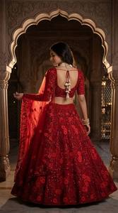 Vestido de novia tradicional Divyam Creation, bordado, de malla, con relieve, de secado rápido, elástico, largo hasta el suelo, estilo India-Pakistán para mujer - Product Image 6