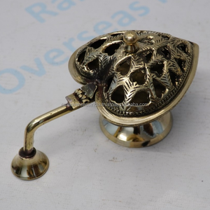 Quemador de Loban Tradicional en Forma de Corazón de Latón con Asa, Quemador de Incienso Portátil de Carbón para Meditación y Uso en Templos - Product Image 3
