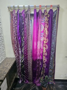 Cortina de Pared Étnica Bohemia Hippie Gypsy, Estilo Sari de Seda India - Product Image 4